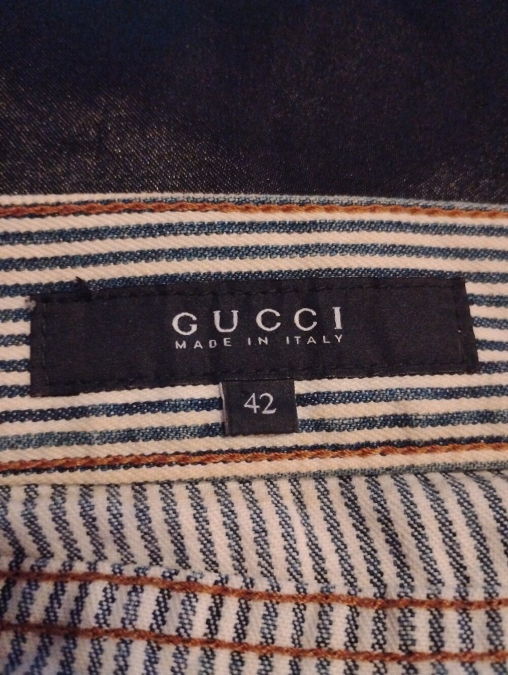 Authentic Gucci Blue and White Striped Mini Skirt - Picture 3 of 9